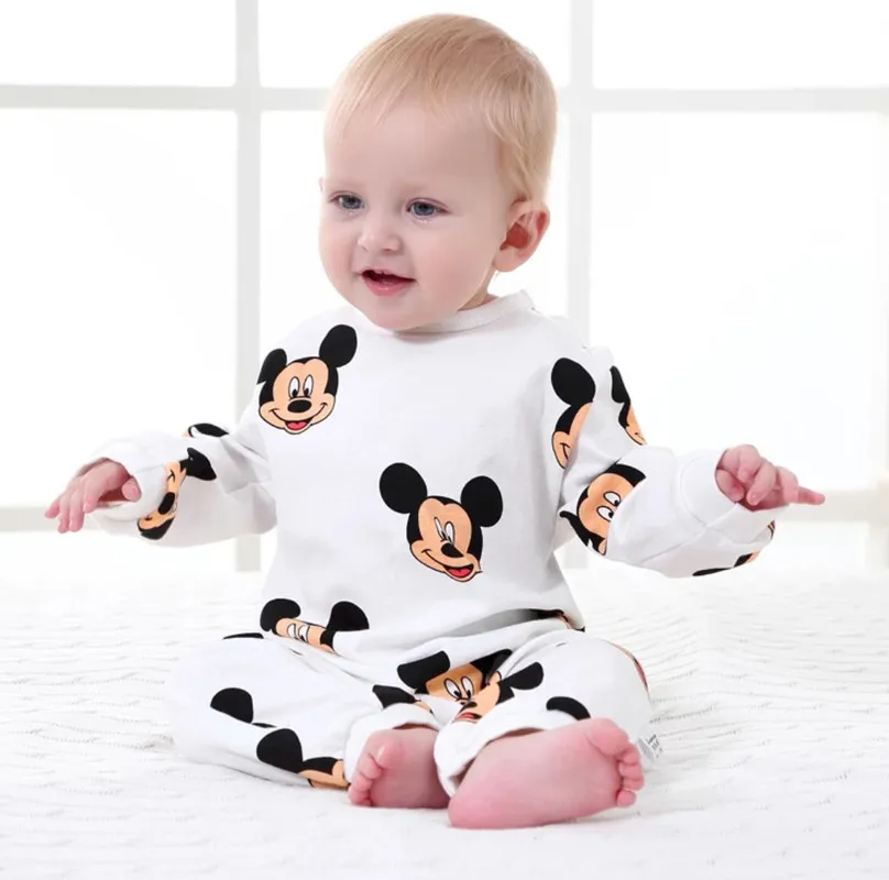 Детские комбинезоны Disney одежда для маленьких мальчиков девочек комбинезон