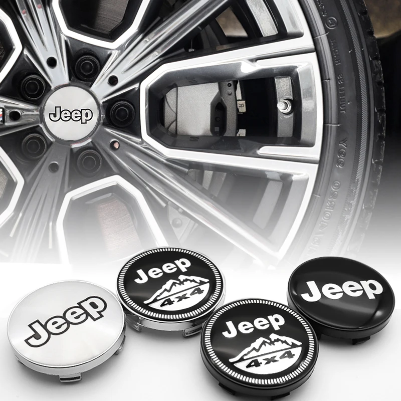 4PCS 60mm Car Wheel Center Hub Caps Sticker Decal Car Styling For JEEP