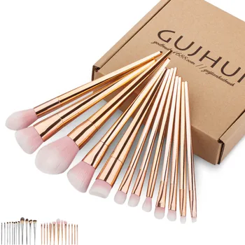 

12PCS Make Up Foundation Eyebrow Eyeliner Blush Cosmetic Concealer Brushes Loose Powder Brush Rose Gold