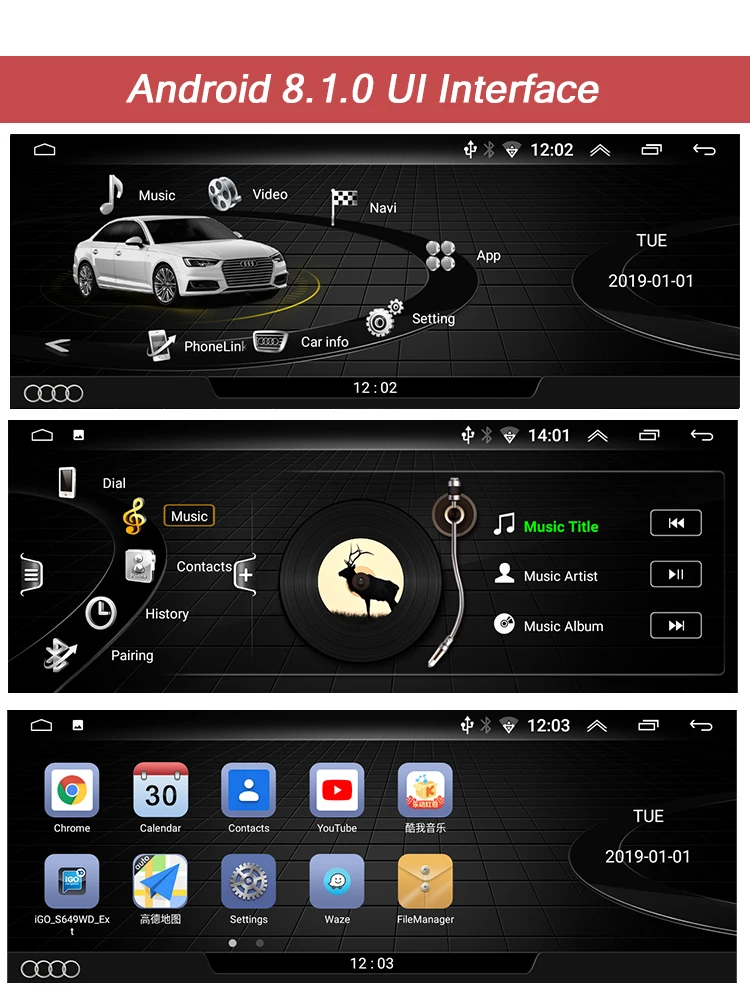 AUTOTOP 8," ips экран 2 din Android 8,1 Автомагнитола для Audi Q5 2010- gps навигация 4G WiFi Mirrorlink сплит-экран