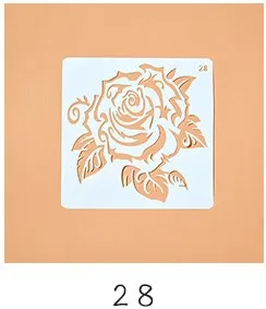 Diy пластиковый лист трафарета трафарет для скрапбукинга для рисования художественные трафареты и шаблон цветок трафарет для фона - Цвет: 28