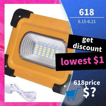 

LED Work Light Portable Waterproof Solar Flood Light Rechargeable Spotlight For Outdoor Work Camping
