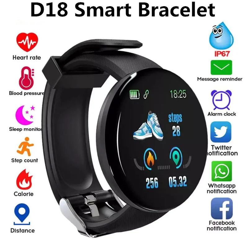 

Smart-Bracelet Round Heart Rate Monitor Blood Pressure Waterproof Android Bluetooth Fitness Tracker Y68 D20 PK D18 Smart Watch