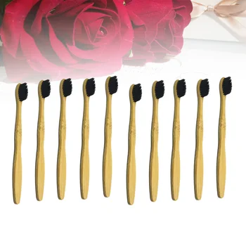 

10pcs Toothbrush Soft Deeply Clean Portable Bamboo Toothbrush Oral Clean Brush Coated Tongue Brushes for Adult Women Men