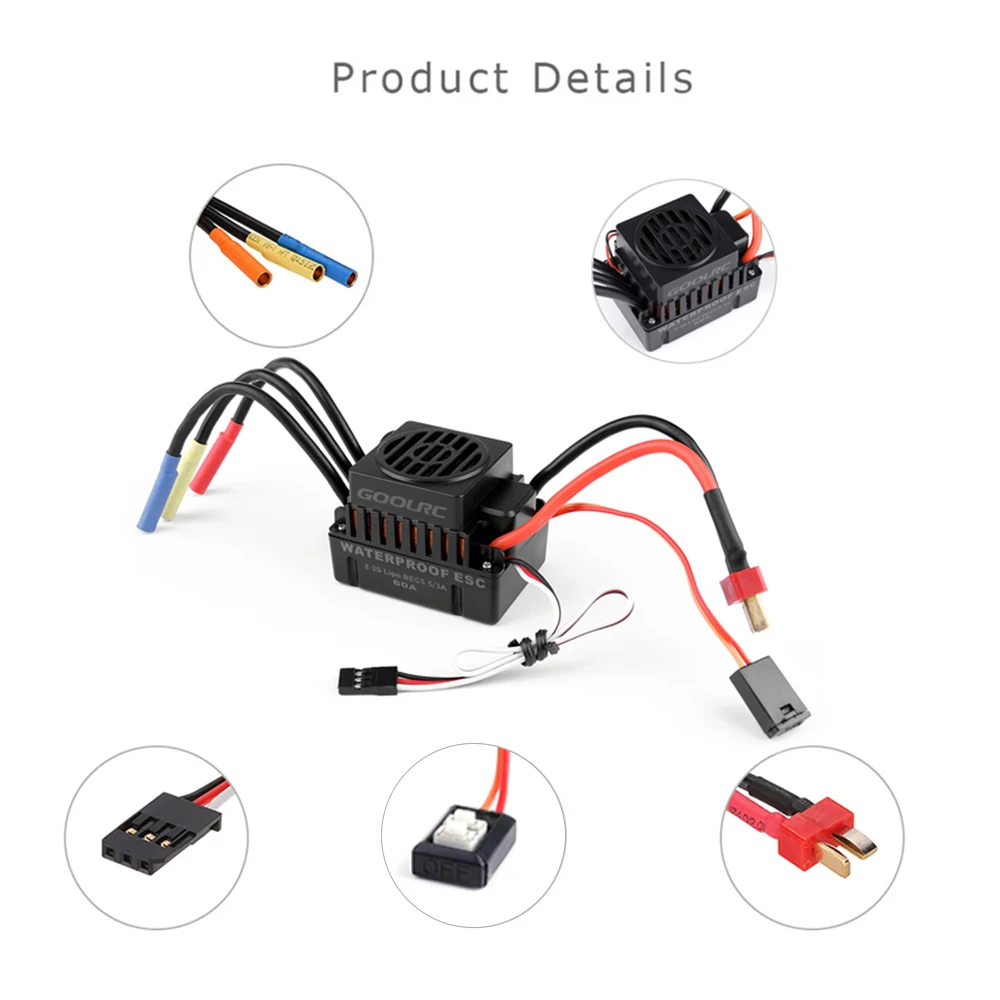 GOOLRC BL3650 4300KV бесщеточный двигатель с 60A ESC водонепроницаемый мотор и для 1/10 RC