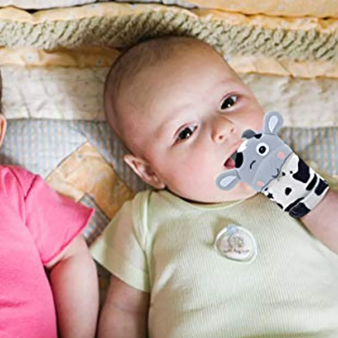 Детские Силиконовые варежки перчатка для режущихся зубов форма коровы перчатки новорожденный звук жевательный Прорезыватель уход