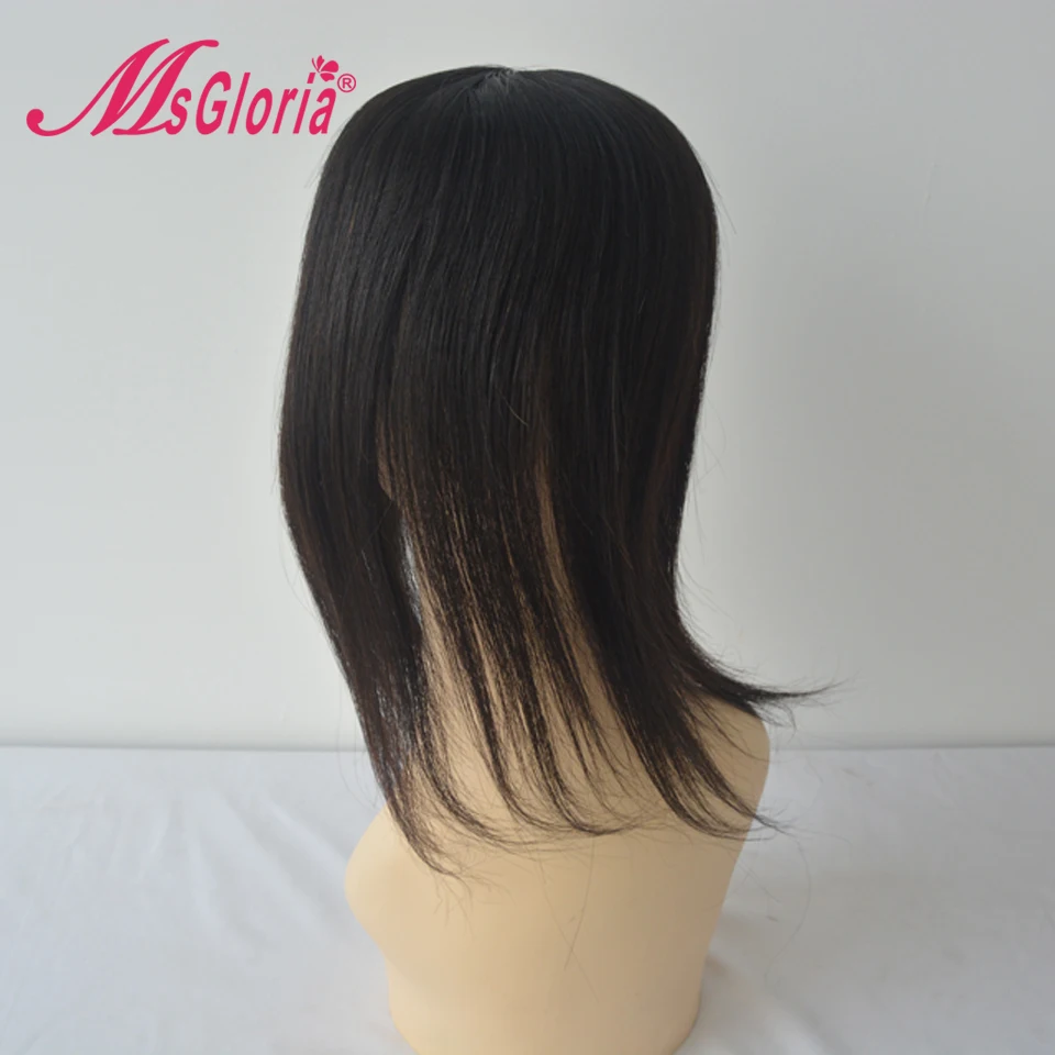 12*14 прямой Шелковый базовый парик из натуральных волос для женщин перуанские волосы Remy 6-16 дюймов отбеленные узлы средняя часть