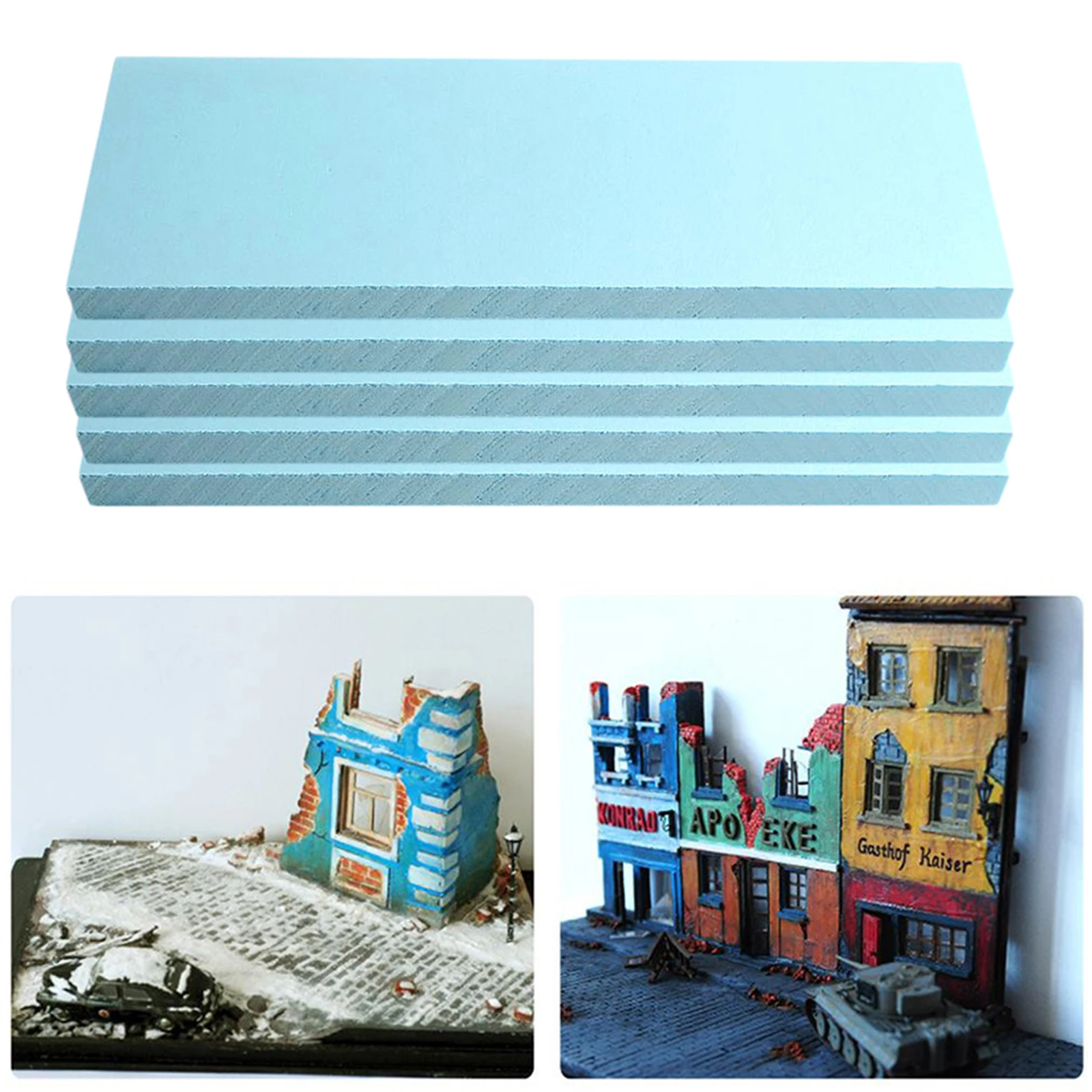 5 Pieces 295x100x30mm Craft Foam Sheets Polystyrene Styrofoam Blocks for  Modeling DIY Diorama Base - AliExpress
