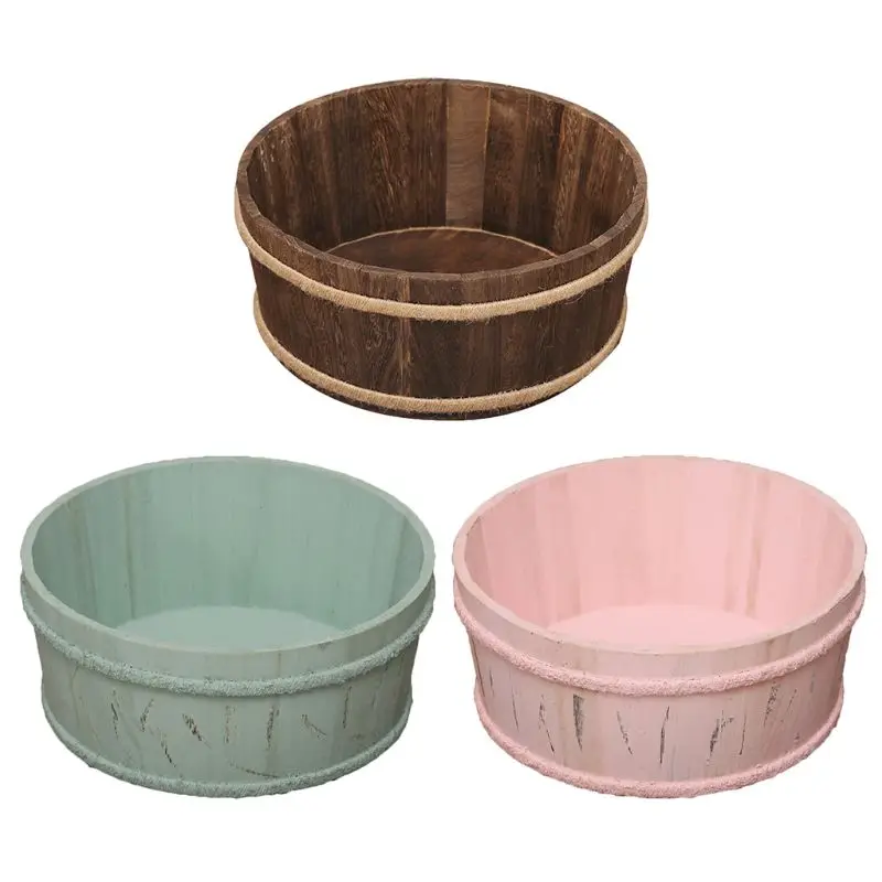 Newborn Photography Props Wooden Basin Full Moon Infants Baby Pose Auxiliary Photo Shooting Basket | Мать и ребенок