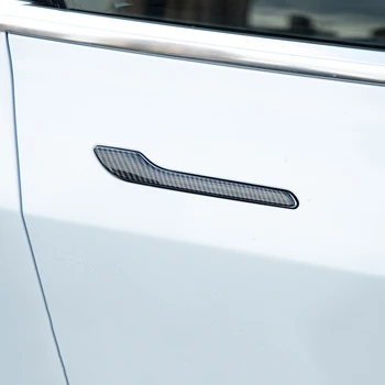 

Car Car Door Handle Cover Trim Decors for Tesla Model 3 2018-2020 Auto Carbon Fiber Protective Door Stickers Car Accessories