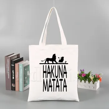 

HAKUNA MATATA New Female Handbags Hot Selling Fashion Handbag Canvas Bag Tote Ladies Casual Shoulder Bag Reusable Shopping Bags