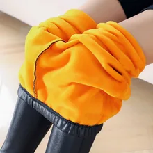 

Free Shipping Winter Fur Fleece Lined Faux PU Leather Leggings for Women