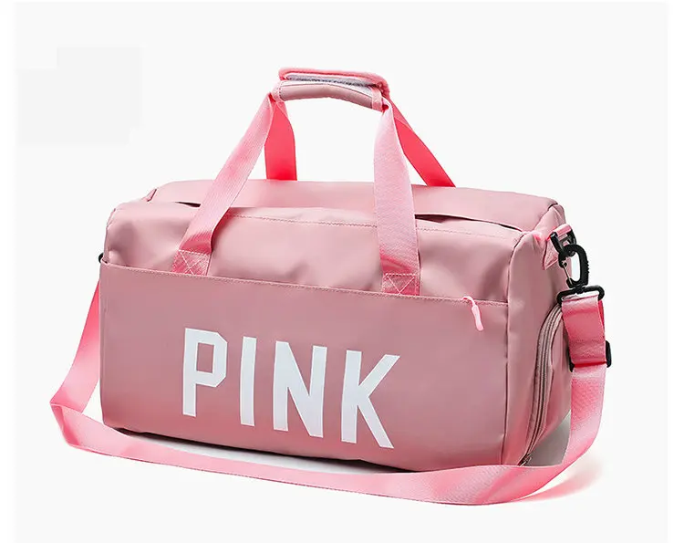Розовая Дорожная сумка из водонепроницаемого нейлона, дорожная сумка легкая, сухая и влажная, разделительная пара, сумка для выходных