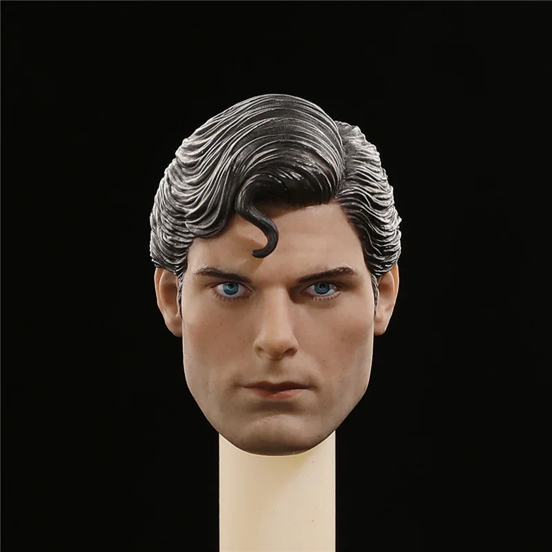 

1/6 Scale Male Super Hero Supermen Man Christopher Reeve Head model Sculpt Caving Headplay for 12" Action Figure Body Toy