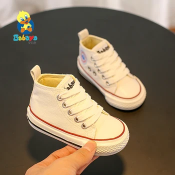 

Babaya Baby Shoes 1-3 Years Old Baby Kid Canvas Shoes Boys White Shoes 2019 Spring School Girls Casual Shoes Soft Bottom
