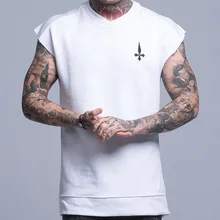 Стиль, мужской спортивный жилет для фитнеса, бега, упражнений, крутой жилет без рукавов, чистый хлопок, эластичный мужской жилет