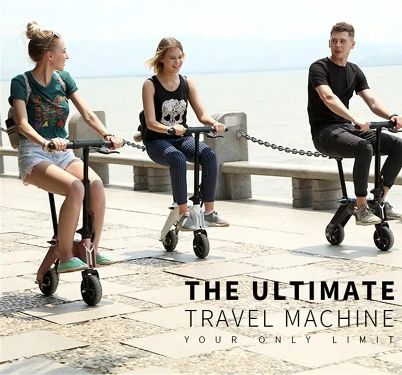 New 7 Inch Folding Electric Bike 2 Wheels Electric Scooters 37V 350W Lightest Mini Adult Electric Scooter With Two Batteries (16)