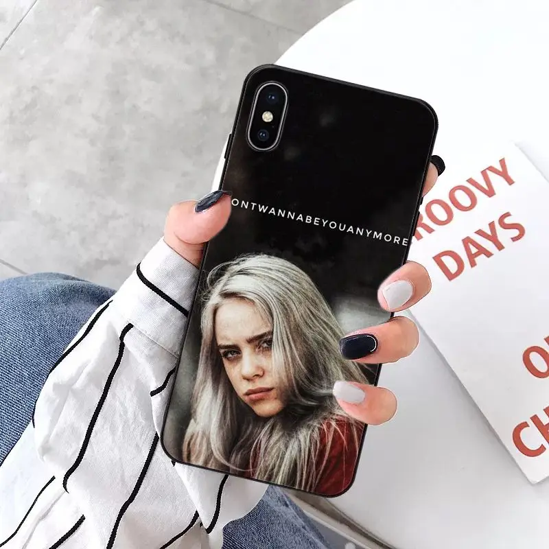 MaiYaCa Billie eilish Smart Cover черный мягкий чехол для телефона для Apple iPhone 8 7 6 6S Plus X XS MAX 5 5S SE XR 11 11pro max