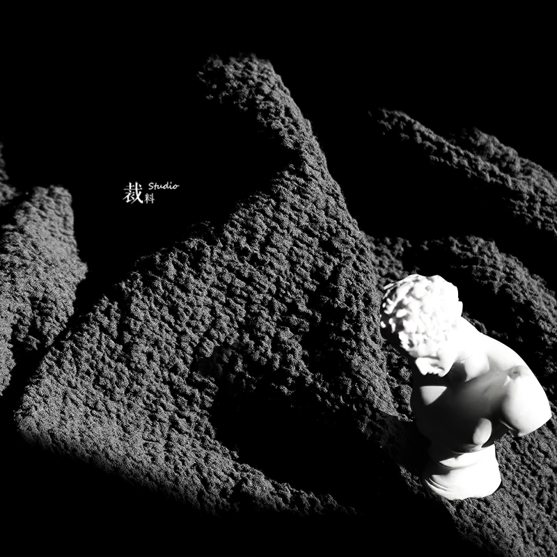 Черный Риф черный стерео тяжелая текстура рубашка хлопок белье одежда дизайнер Оригинальные ткани для лоскутов