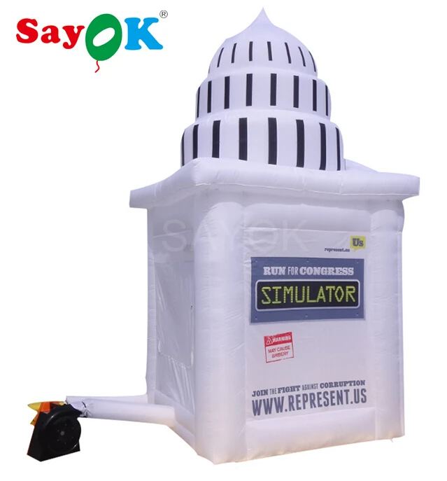 

White House Shaped Inflatable Money Machine Booth Inflatable Cash Machine for Sale