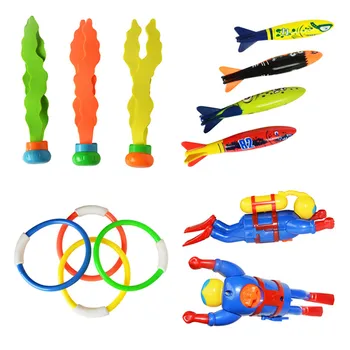 

New Summer Shark Torpedo Rocket Throwing Toy Funny Swimming Pool Diving Game Toys for Children Dive Dolphin Accessories Toy