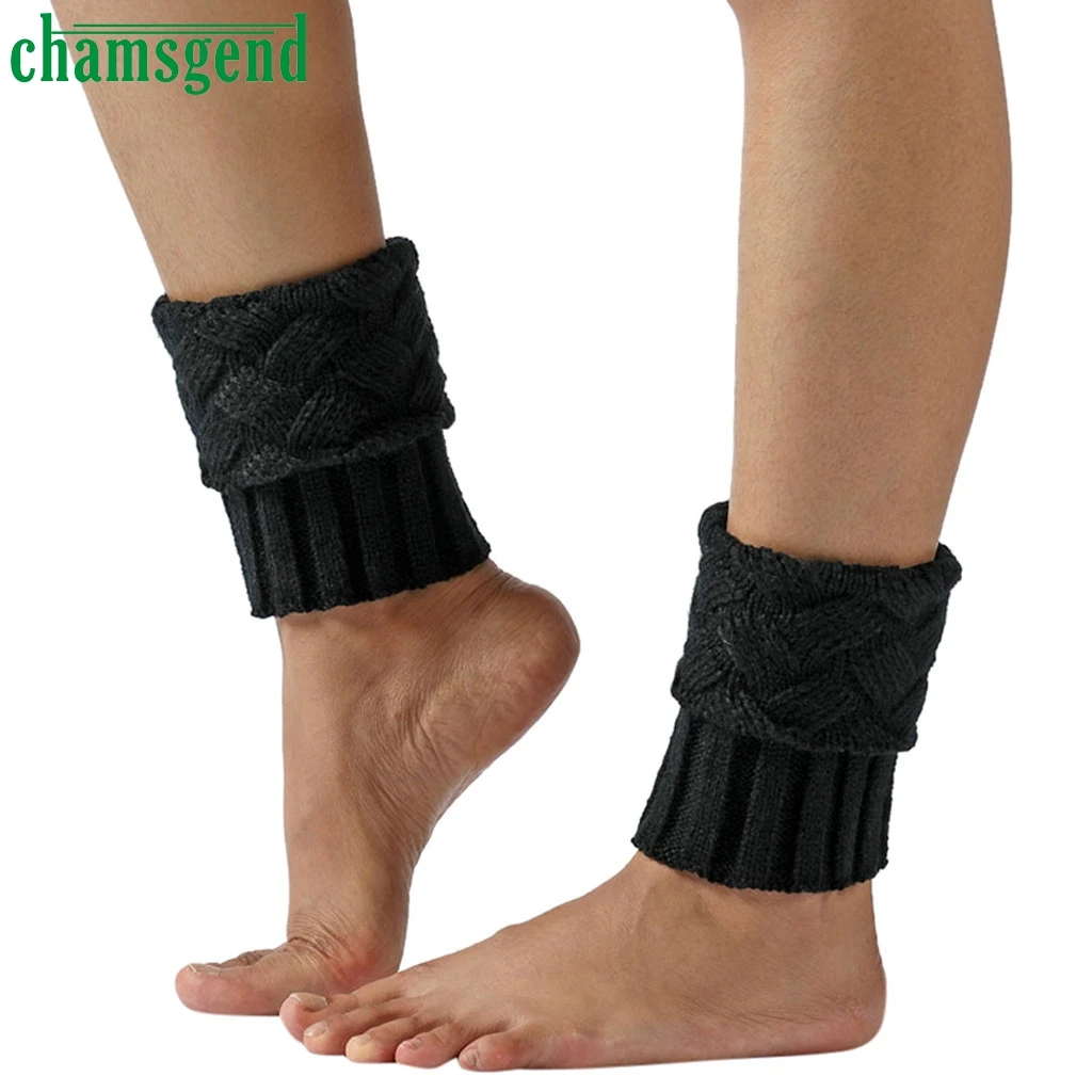 Chamsgend/женские гетры; сезон осень-зима; короткие сапоги с манжетами; Calentadores Piernas; вязаные ботинки; носки гетры; теплые носки;# 4z