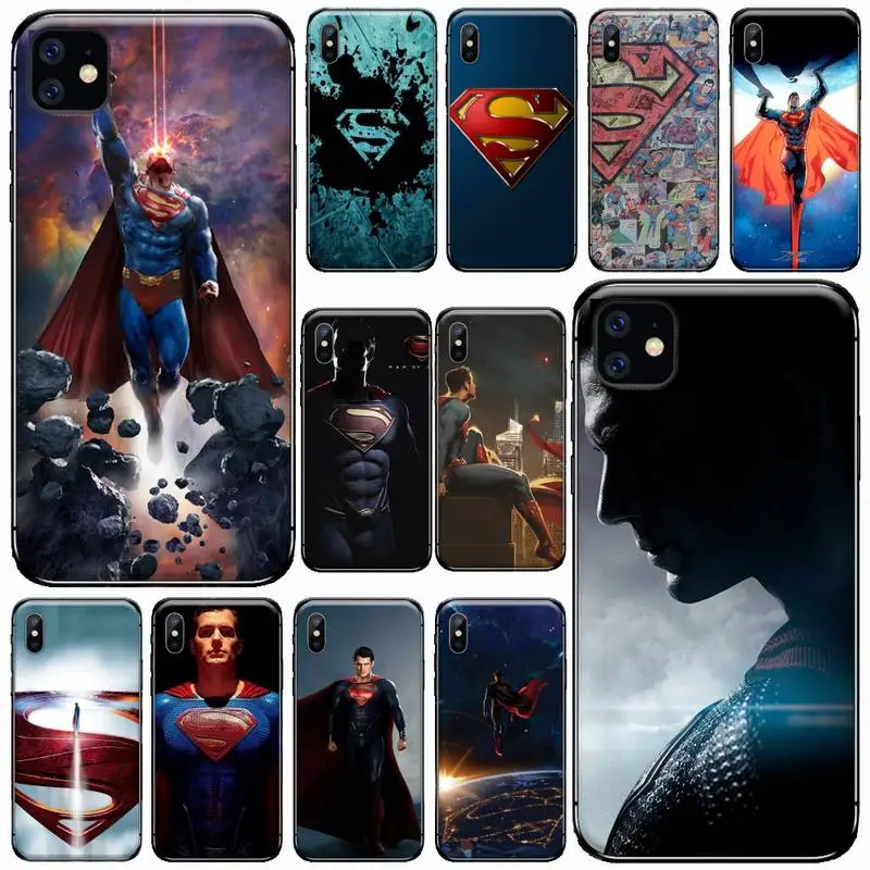 

DC Comics Super hero Superman Phone Case for iPhone 11 12 pro XS MAX 8 7 6 6S Plus X 5S SE 2020 XR
