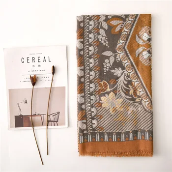 

шарф женский 2020 Mexico style ethnic long print hijab scarf women winter AUTUMN vintage Pashmina Stole Muslim Hijab Sjaal