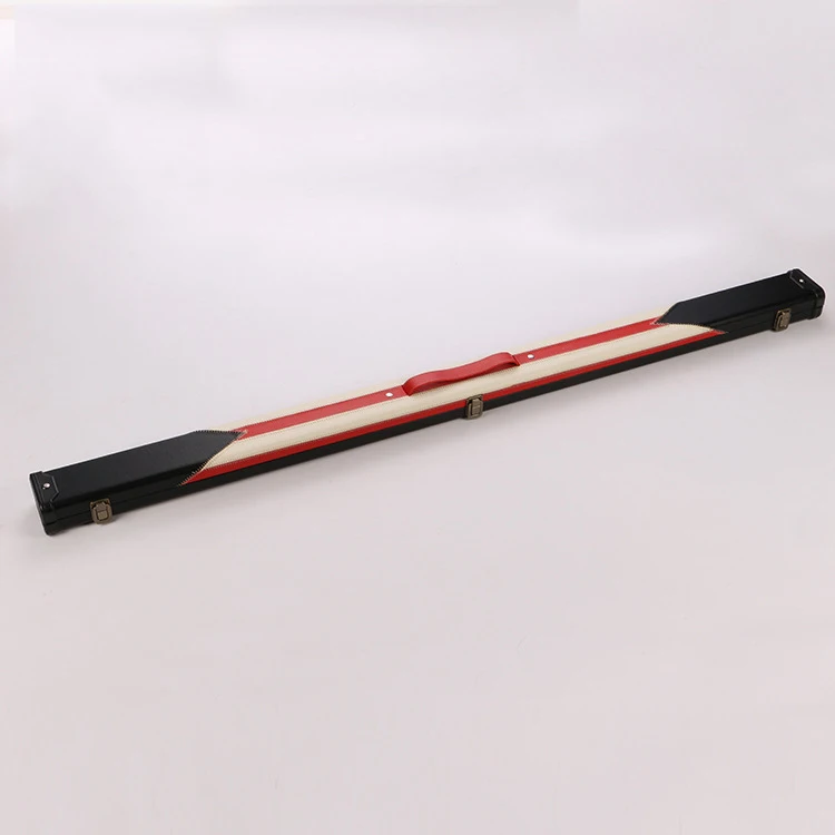 Promotion cheap price leather wooden Snooker Cue case, 3/4-pc Billiard Cue box holds 1 shaft and 1 butt