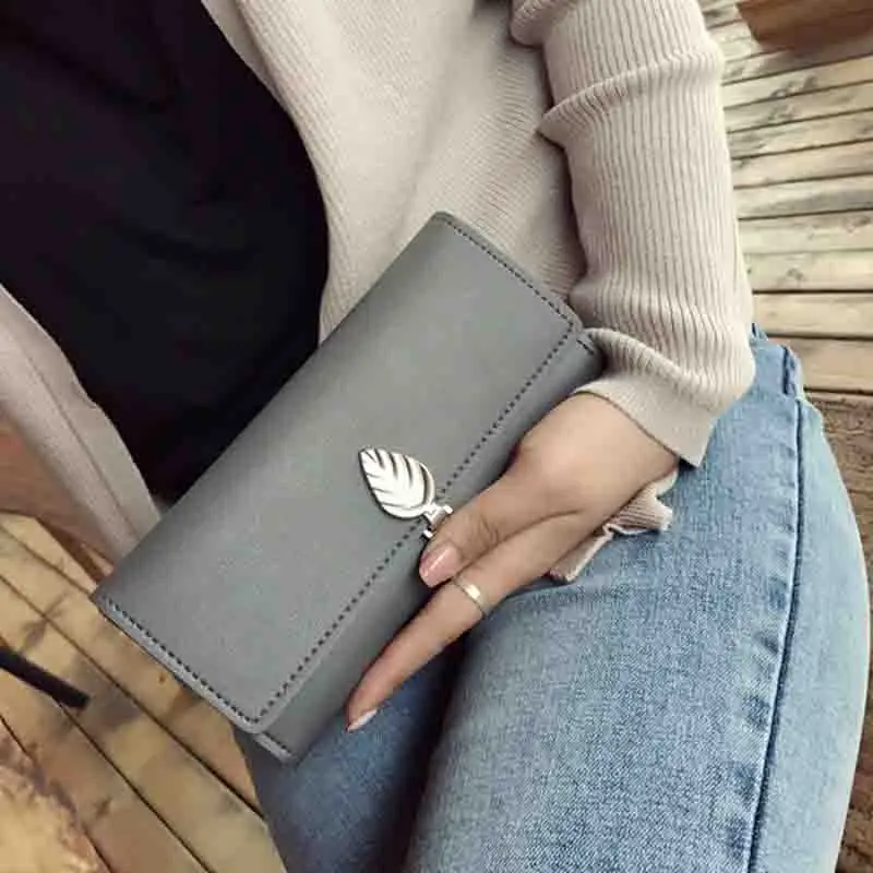 

2019 Women's Leather Wallet Small Passport Cover Lady Minimalist Money Bag Key Organizer For Women Card Holder female Long Purse