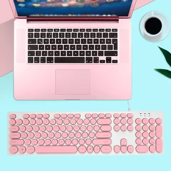 

Office Easy Install Mechanical Keyboards Waterproof Keycap Set Fashion Round Computer 104 Keys Punk Style Home Wear Resistant