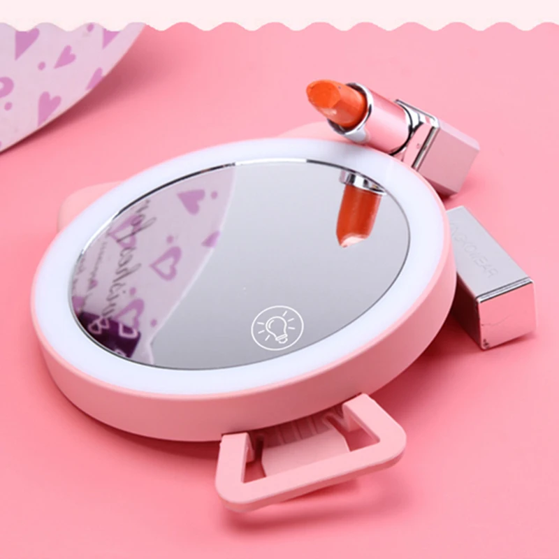 Portable Led Lighted Makeup Mirror Vanity Compact Women Pocket Mirrors Vanity Cosmetic Hand Mirror Mobile Phone Fill Light Portable Led Lighted Makeup Mirror Vanity Compact Women Pocket Mirrors Vanity Cosmetic Hand Mirror Mobile Phone Fill Light