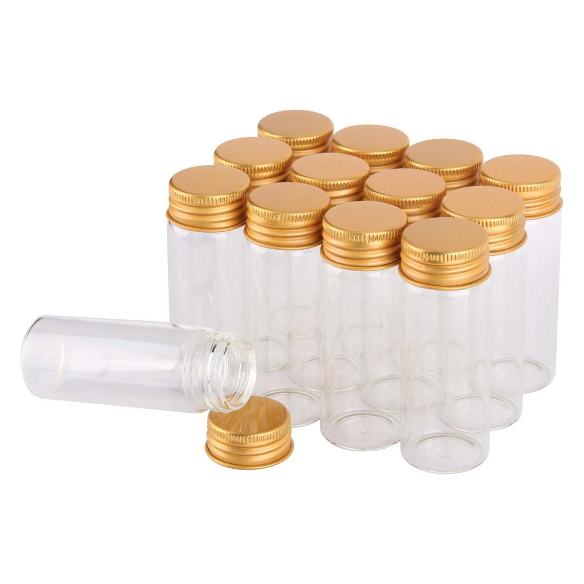 

Прозрачные стеклянные бутылки с золотыми алюминиевыми крышками, 12 шт., 40 мл, 30x80 мм, пустые стеклянные банки для подарка, поделки «сделай сам»