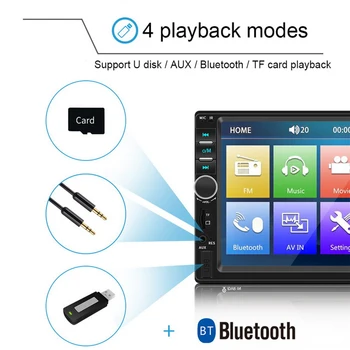 

Universal 7018B 2 Car Multimedia Audio Player Stereo Radio Touch Screen HD MP5 Player Support Bluetooth Camera
