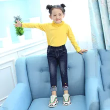 One up Brother/Коллекция года; сезон осень-зима; стиль; одежда для маленьких и средних детей; джинсы для девочек в Корейском стиле с вышитыми буквами