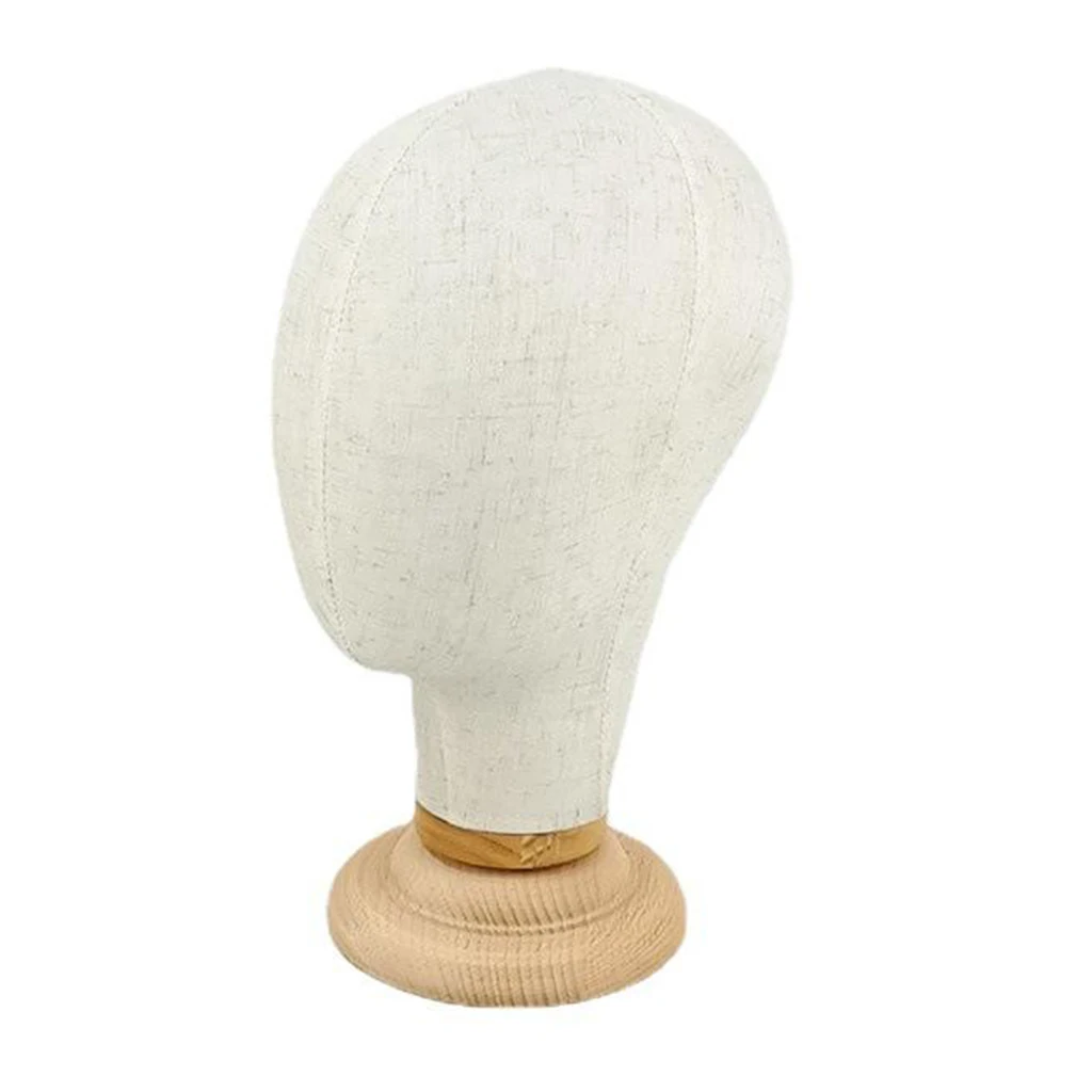Testa per parrucche in sughero con supporto in legno per styling_voghion.com
