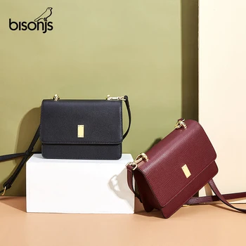 

BISONJS 2020 New Fashion Luxury Women Bag Luxury Shoulder Messenger Bag Female Texture Leather Handbag Organ Bags Women B1905