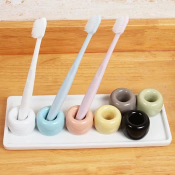 

Ceramic Handmad Toothbrush Holder Stand For Bathroom Vanity Counte Household Daily Necessities hot