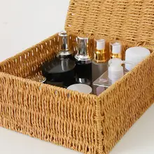 

50%HOTStorage storage box Durable handmade sturdy rattan storage basket, suitable for home, family bathroom storage