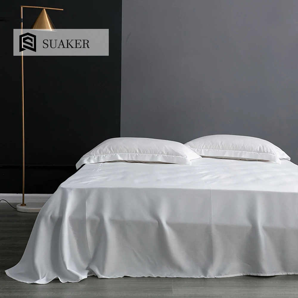 

Suaker Deep Sleep Luxury 100% Silk White Flat Sheet Beauty Healthy Queen King Bed Sheet Pillowcase Best For Hair Skin Bed Linen