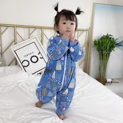 Saco de dormir para bebé de 12 meses a 4 años, saco de dormir grueso y cálido con estampado para niños, juego de pierna dividida, carrito de bebé