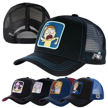 

Newest Famous Anime Brand Mesh Hat 50 Styles Trucker Baseball Cap High Quality Curved Brim Cap Gorras Casquette Dropshipping