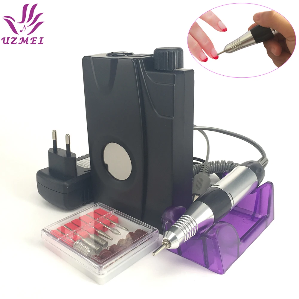 Портативная электрическая пилка для ногтей, Машинка для маникюра, педикюра, набор, перезаряжаемая дрель для ногтей, художественные инструменты для ногтей
