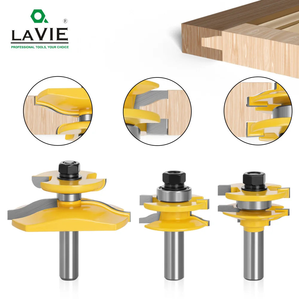 

3 шт. биты 12 мм 1/2 "хвостовик Малый Ogee Rail & Stile Backcutter Router Bit панель Raiser Tenon Cutter Set Деревообработка фрезерование