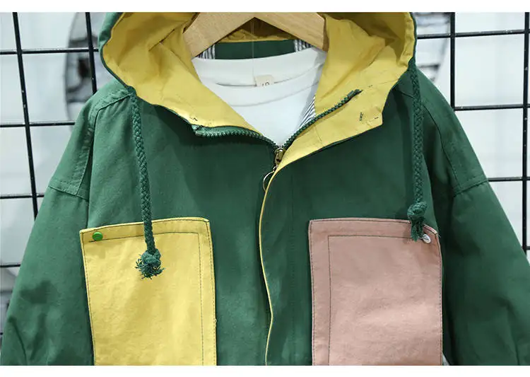 INS/Лидер продаж куртки для маленьких мальчиков Корейская одноцветная куртка с