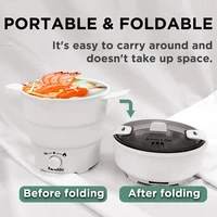 220v Collapsible Electric wok multi-functional household pot dormitory student  electric Rice cooker mini electric cooking pot 2