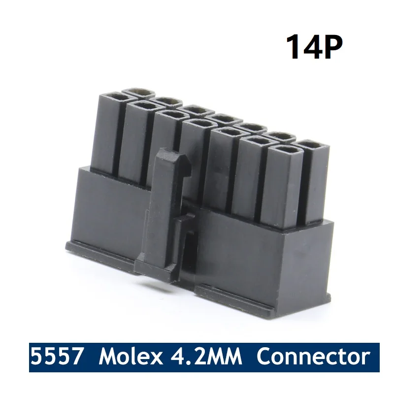 

5557 Molex 4.2mm Connector 14Pin MX4.2 Dual Row 2 x 7 Connector Plug Shell for Auto CPU Male Socket 10/50/100pcs