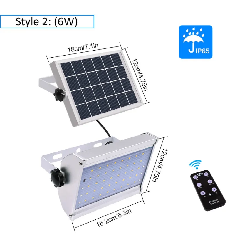 65 светодиодов Солнечный свет супер яркий 1500лм 12 Вт прожектор беспроводной Открытый водонепроницаемый сад солнечной энергии лампы с дистанционным управлением - Испускаемый цвет: 46LED