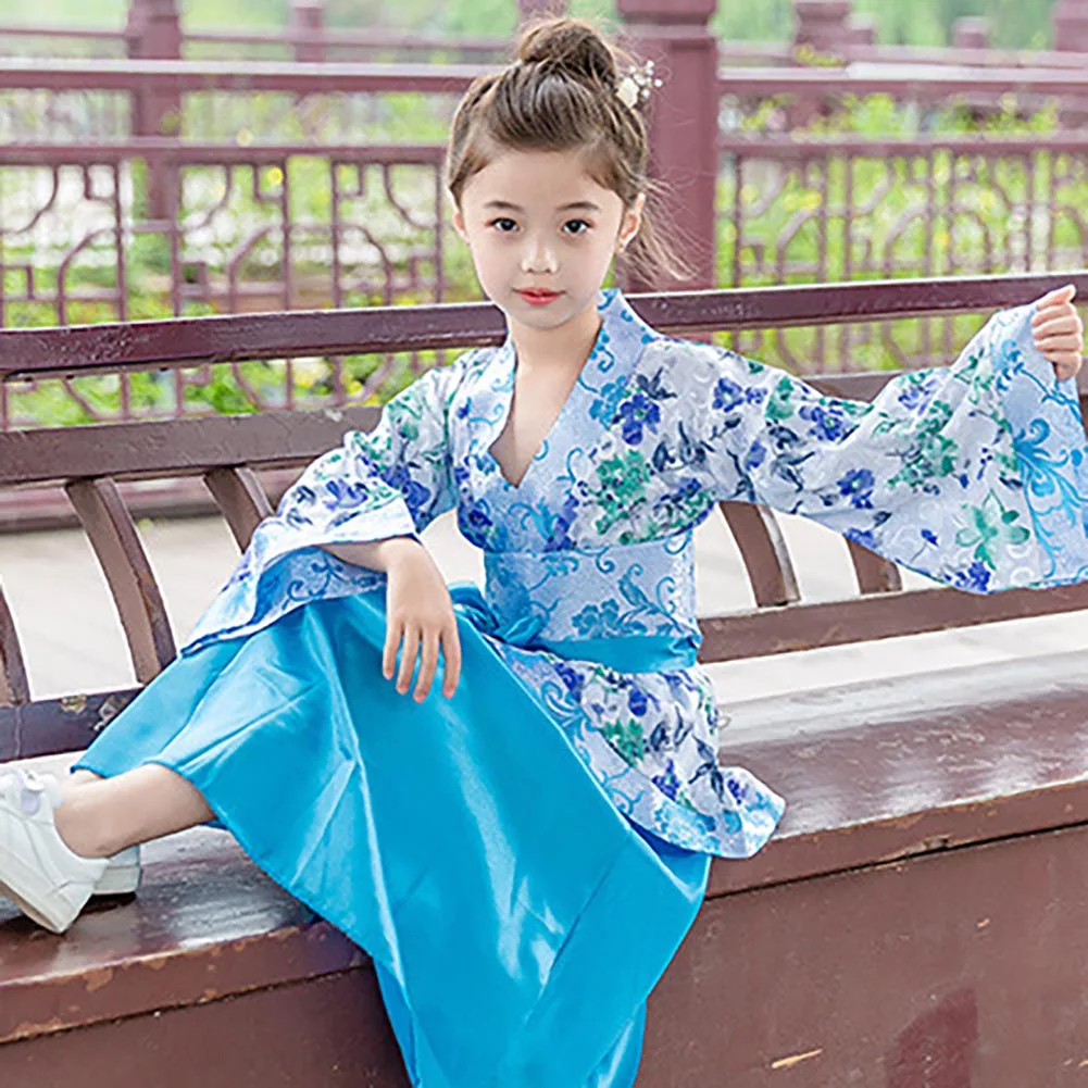 Китайский костюм Hanfu для девочек Детское платье Mulan Одежда традиционного