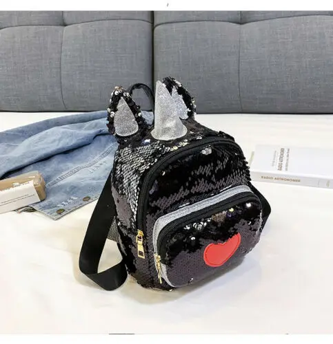 Черный Einhorn рюкзак Schulrucksack фюр мядчэнь подростковый шульташ фюр Киндер - Цвет: Черный